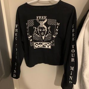 Obey cropped long sleeve